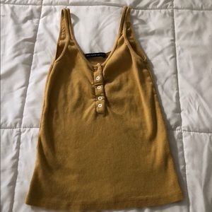 Brandy Melville yellow scoop neck tank top